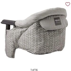 Inglesina Pottery Barn Fast Table Chair with tray, broken arrow gray